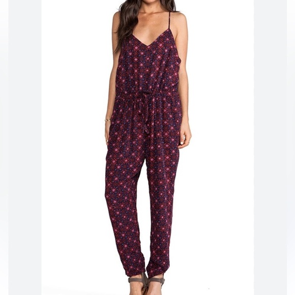 Free People Sunset Romper in Red Combo - Picture 1 of 8